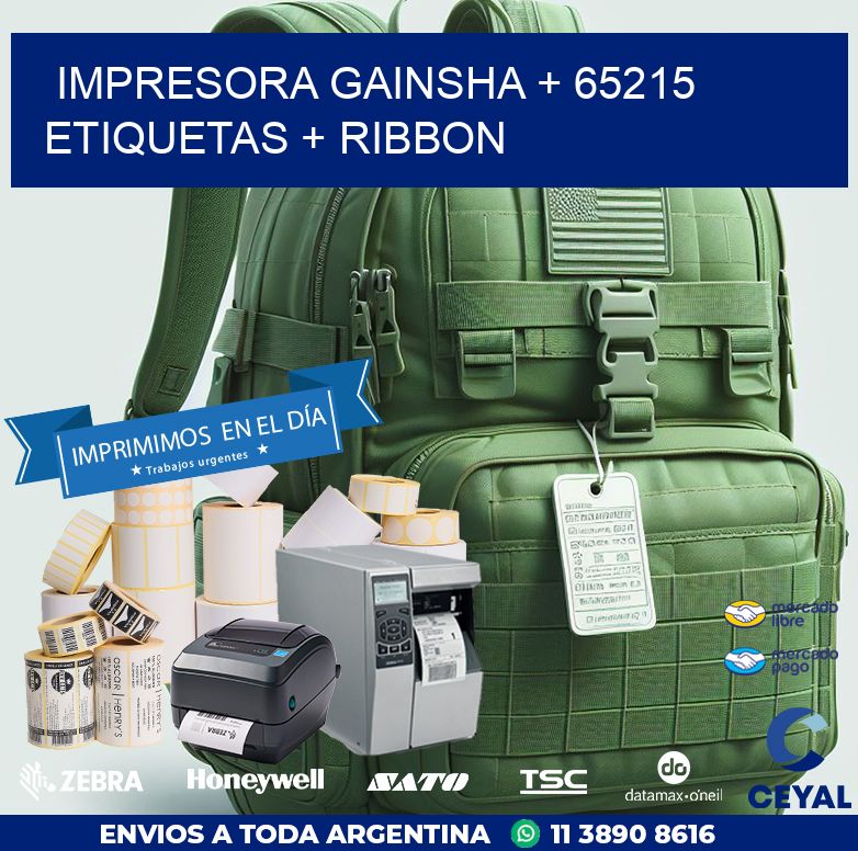 impresora gainsha + 65215 etiquetas + ribbon