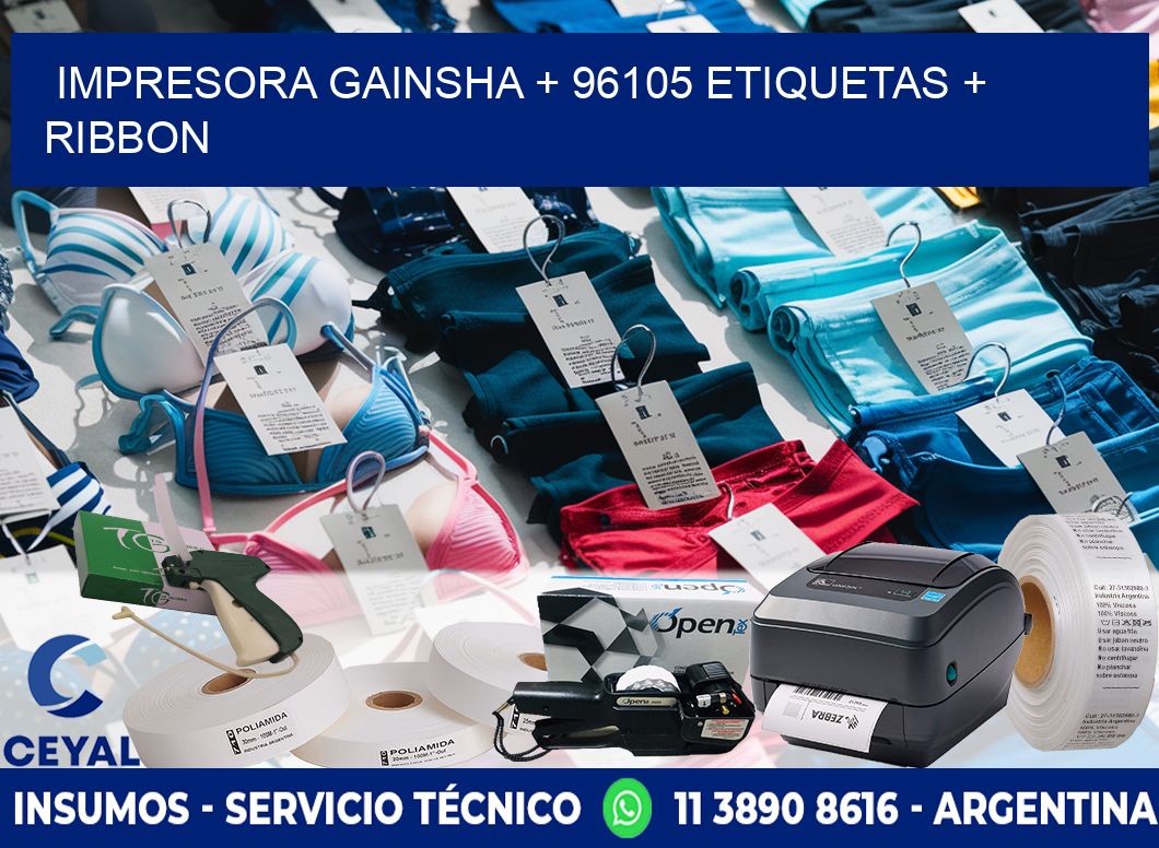 impresora gainsha + 96105 etiquetas + ribbon