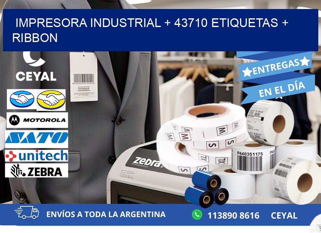 impresora industrial + 43710 etiquetas + ribbon