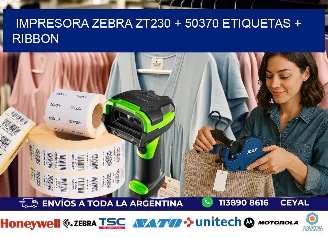impresora zebra zt230 + 50370 etiquetas + ribbon