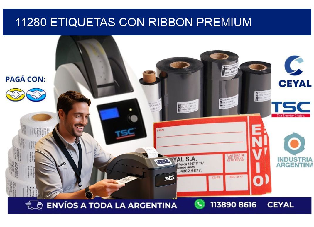 11280 etiquetas con ribbon premium
