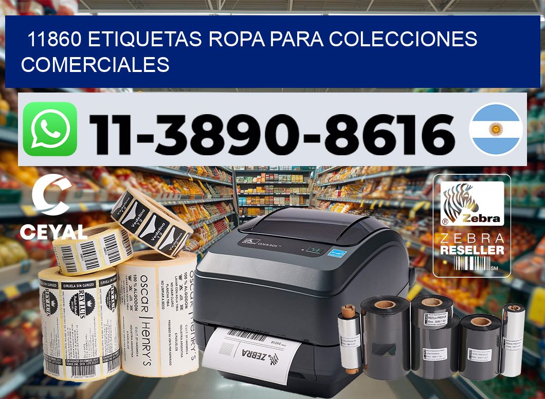 11860 Etiquetas ropa para colecciones comerciales