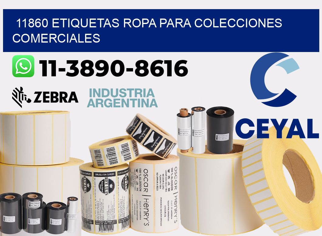 11860 Etiquetas ropa para colecciones comerciales
