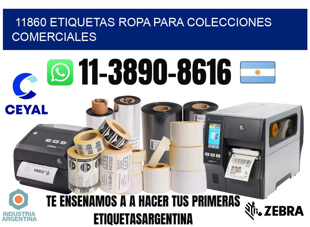 11860 Etiquetas ropa para colecciones comerciales