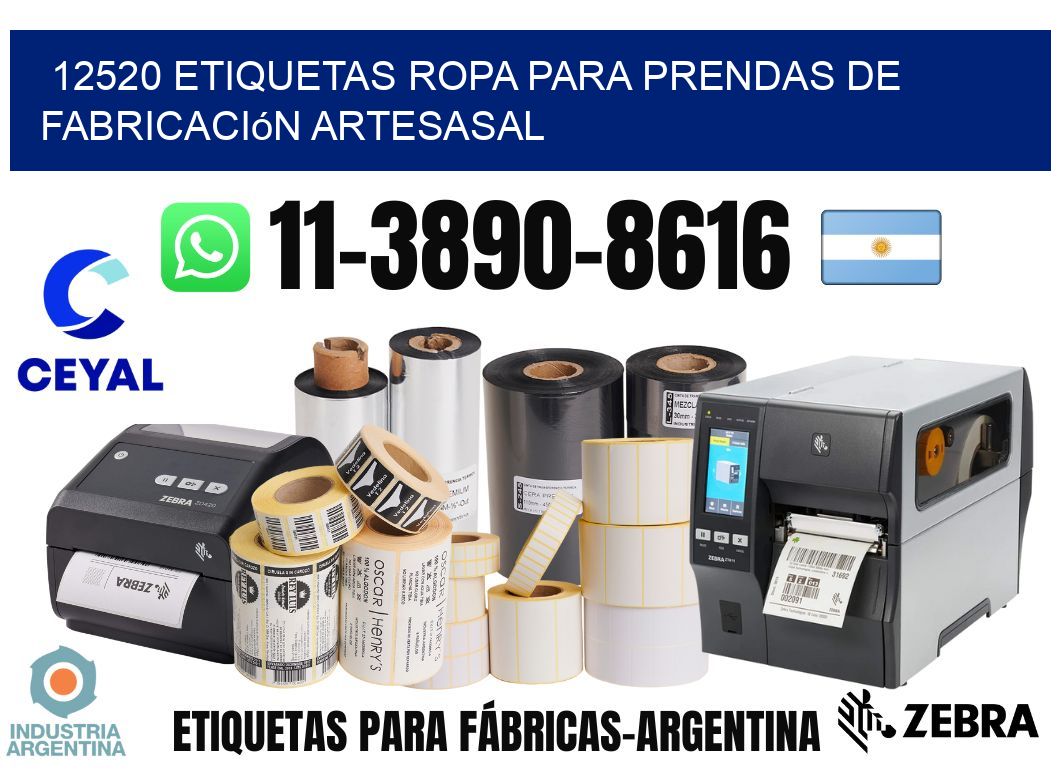 12520 Etiquetas ropa para prendas de fabricación artesasal