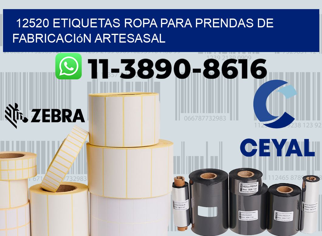 12520 Etiquetas ropa para prendas de fabricación artesasal