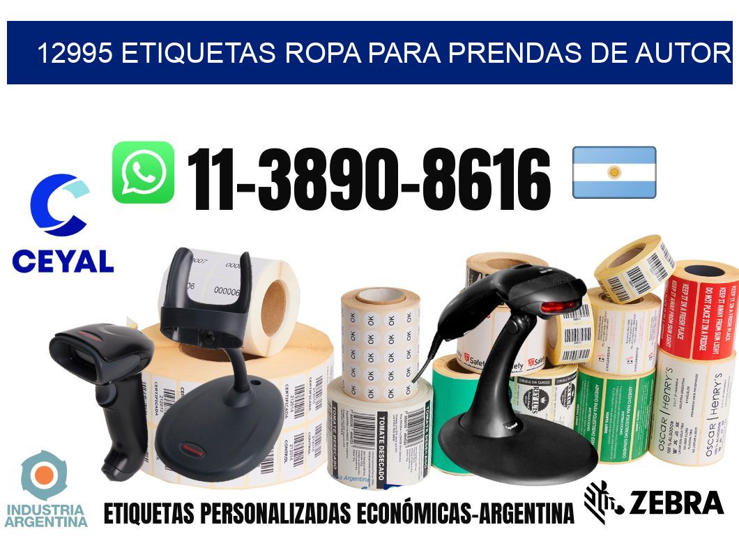 12995 Etiquetas ropa para prendas de autor