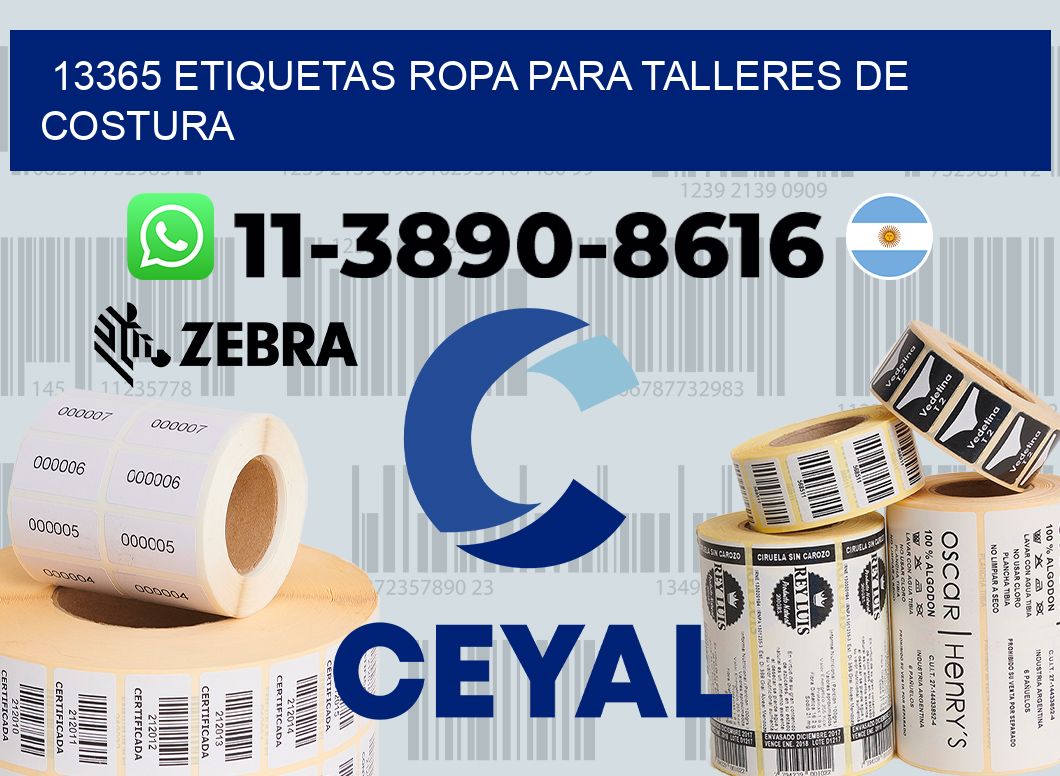 13365 Etiquetas ropa para talleres de costura