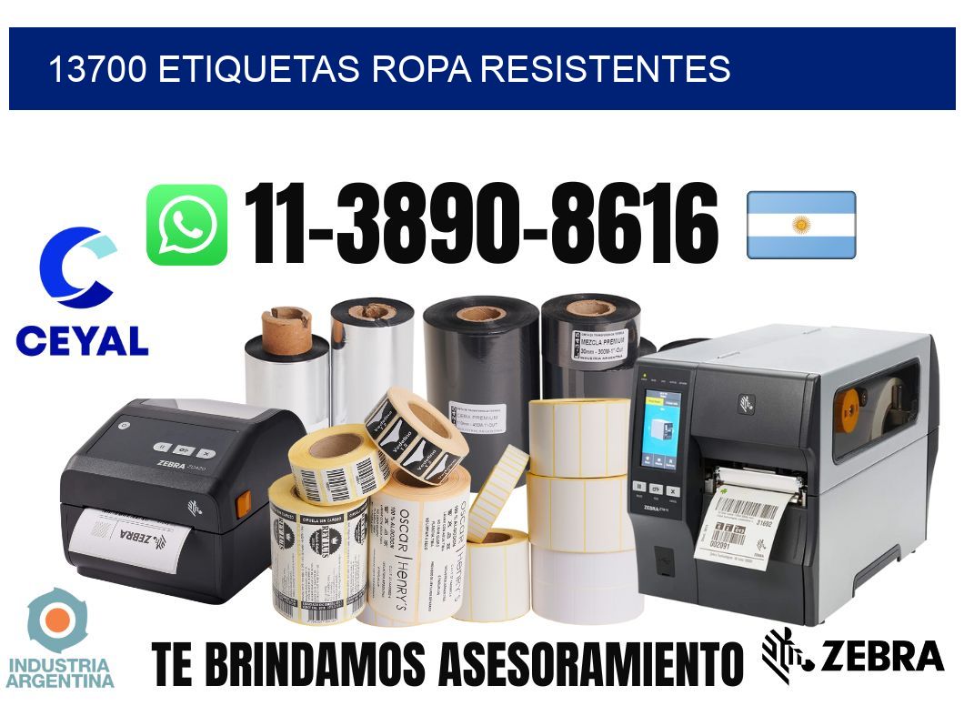 13700 Etiquetas ropa resistentes