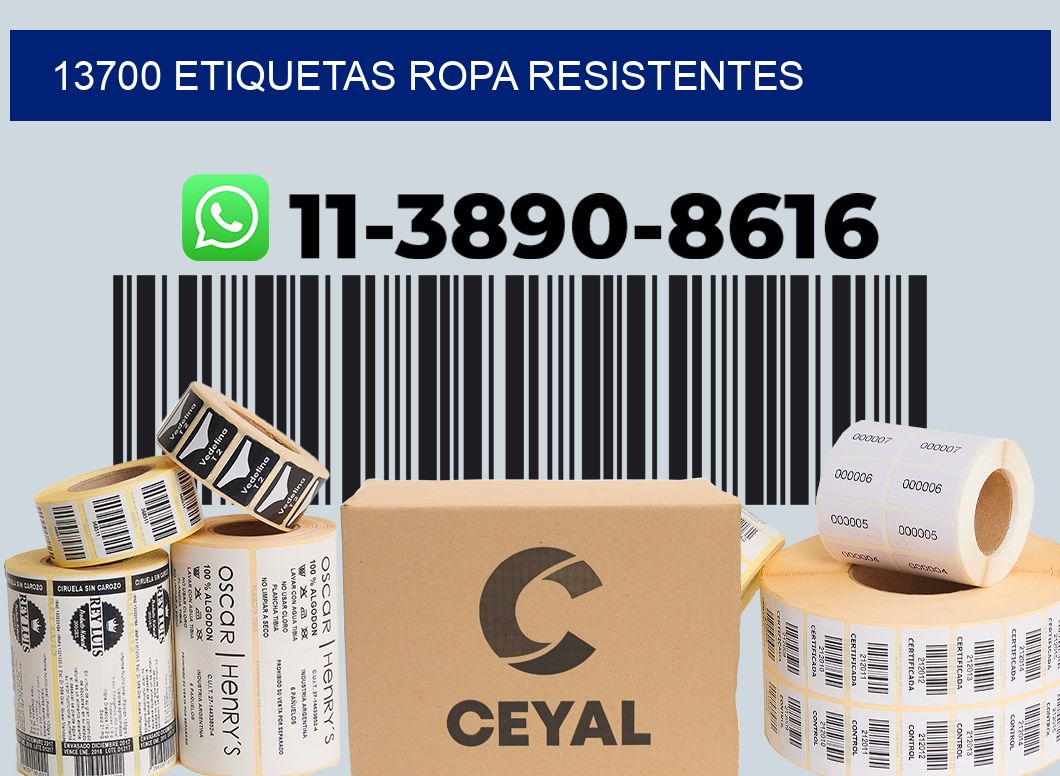 13700 Etiquetas ropa resistentes