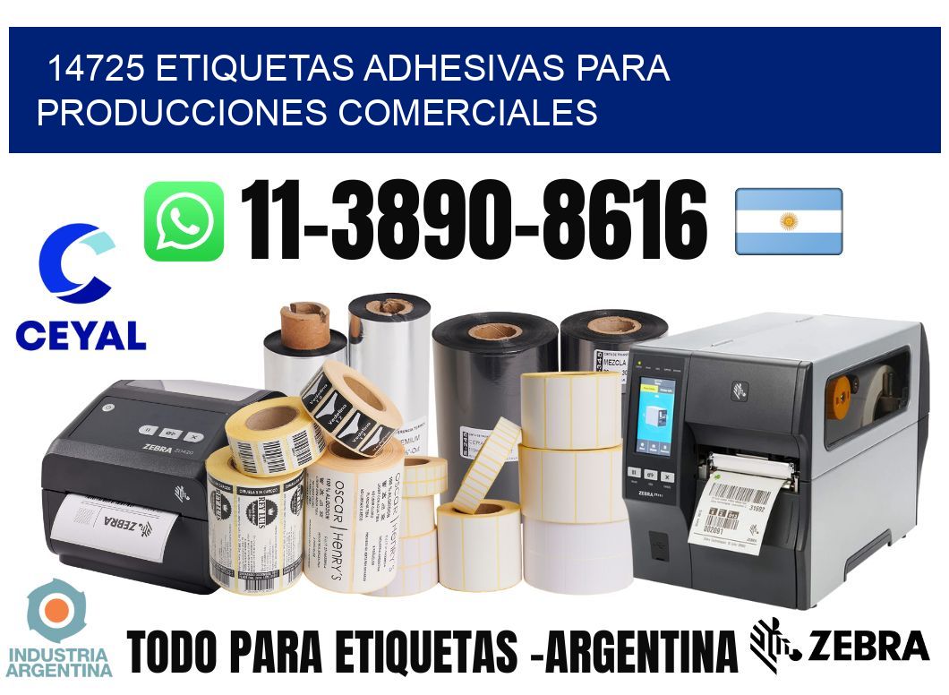 14725 Etiquetas adhesivas para producciones comerciales