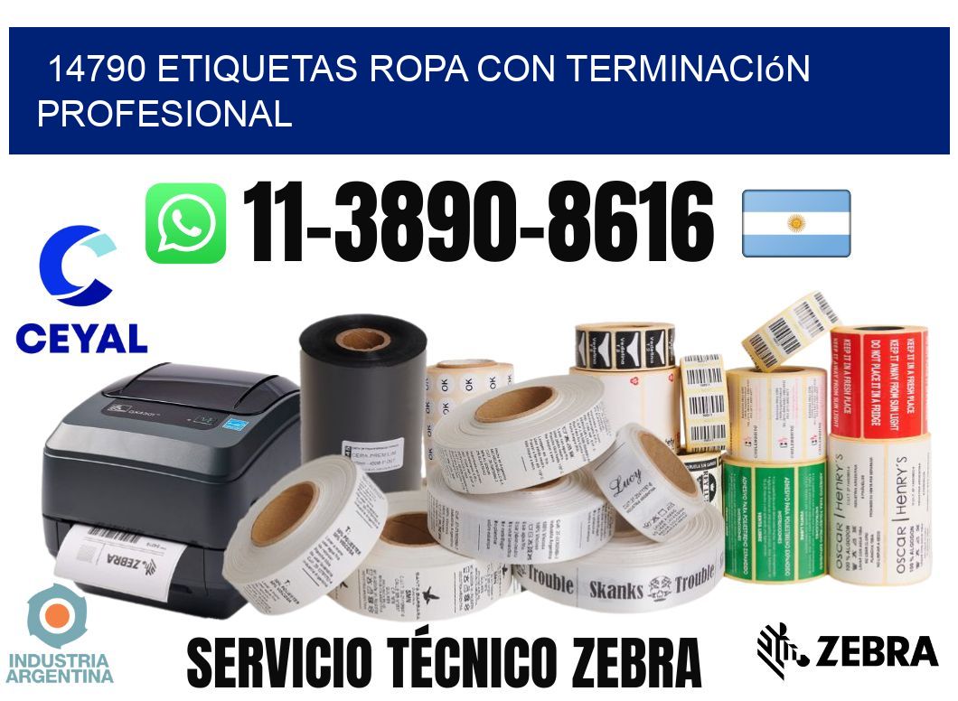 14790 Etiquetas ropa con terminación profesional