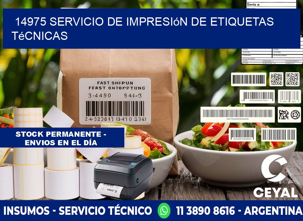 14975 Servicio de impresión de etiquetas técnicas
