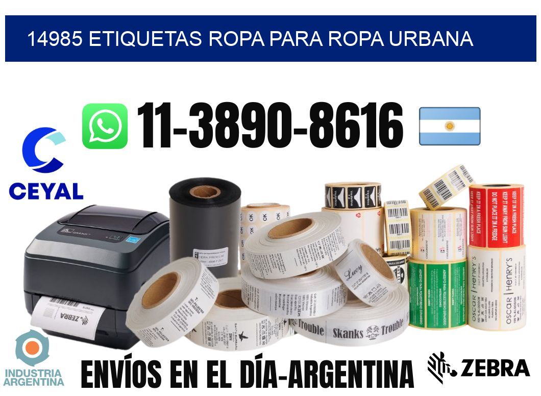 14985 Etiquetas ropa para ropa urbana