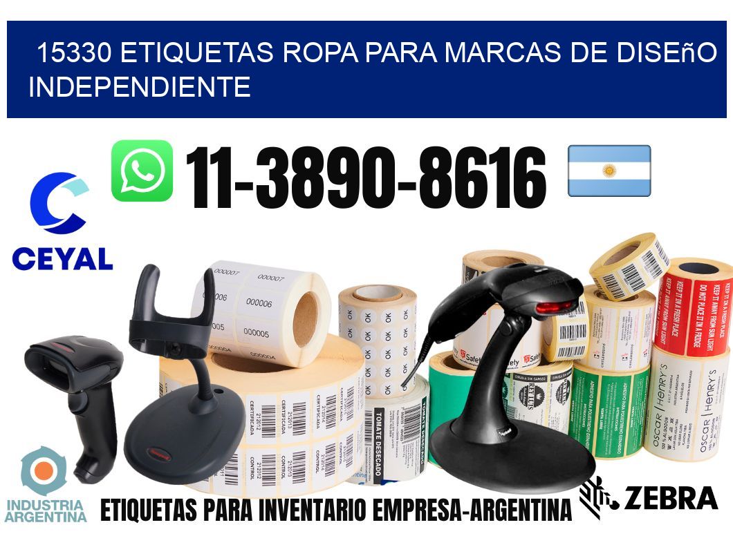 15330 Etiquetas ropa para marcas de diseño independiente