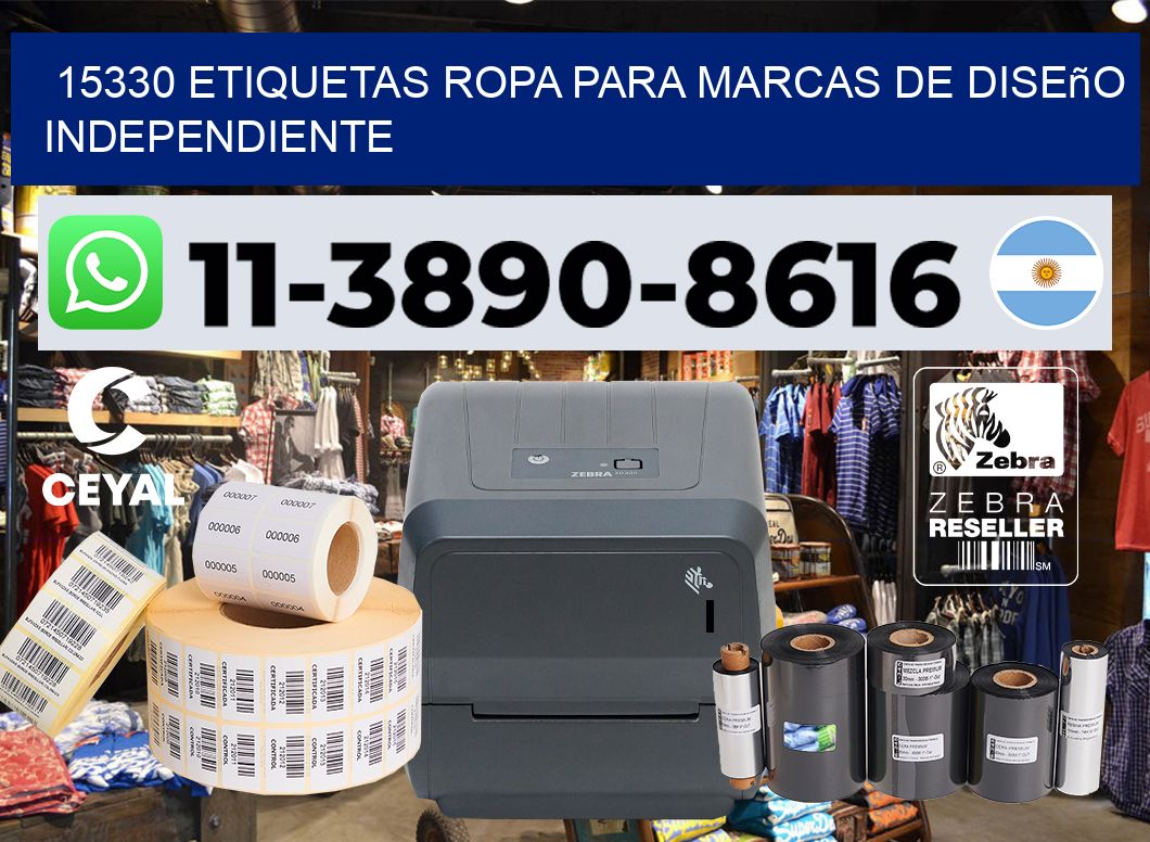 15330 Etiquetas ropa para marcas de diseño independiente