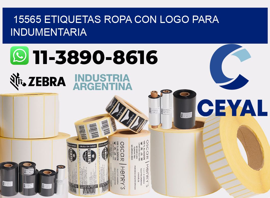15565 Etiquetas ropa con logo para indumentaria