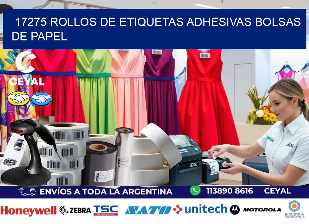 17275 rollos de etiquetas adhesivas bolsas de papel