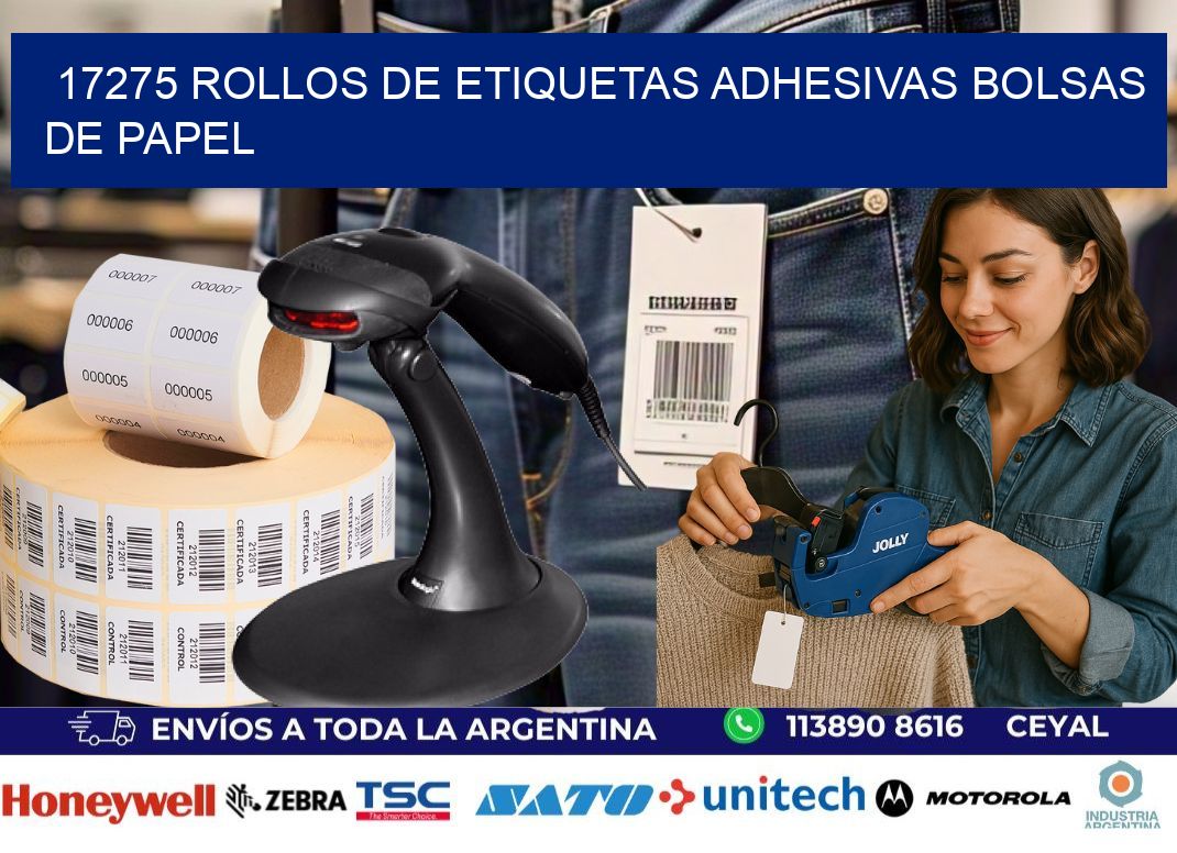 17275 rollos de etiquetas adhesivas bolsas de papel
