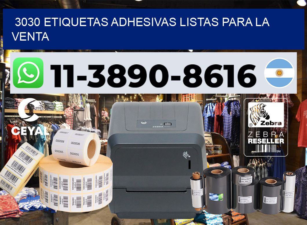 3030 Etiquetas adhesivas listas para la venta
