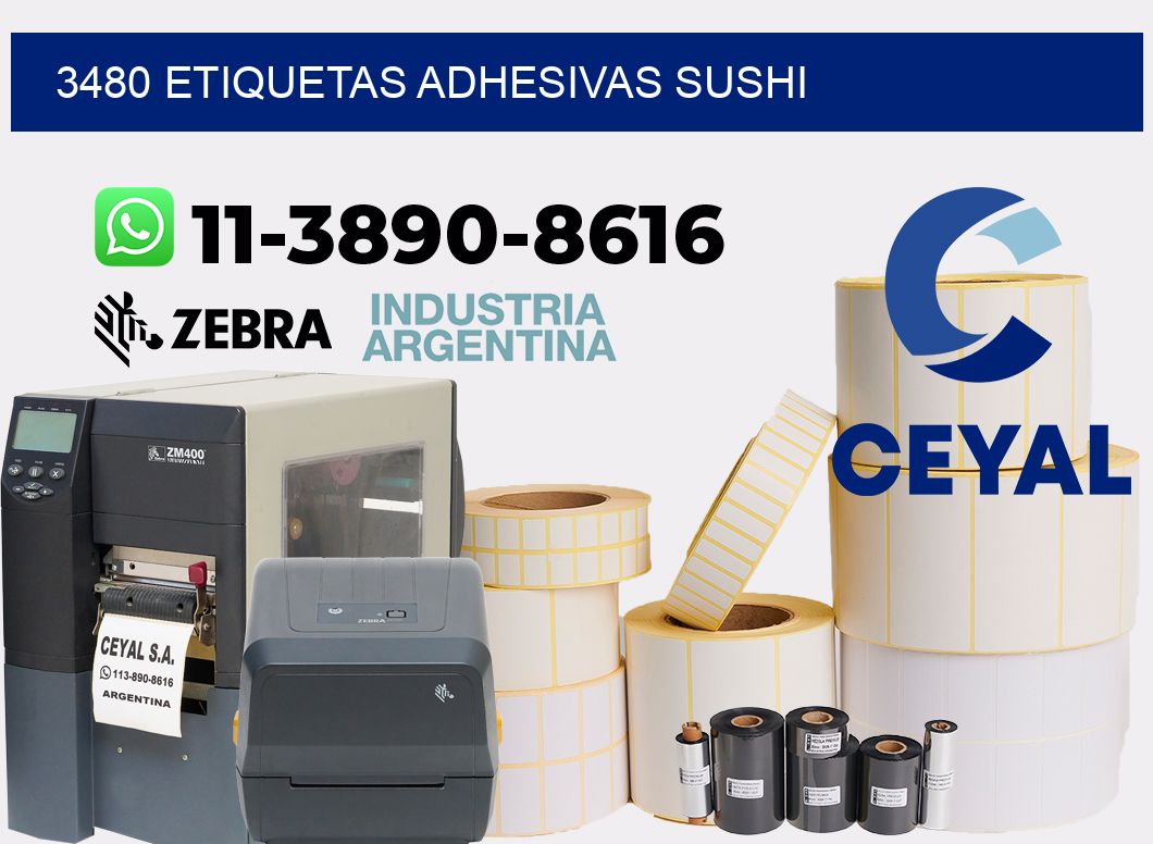 3480 etiquetas adhesivas sushi