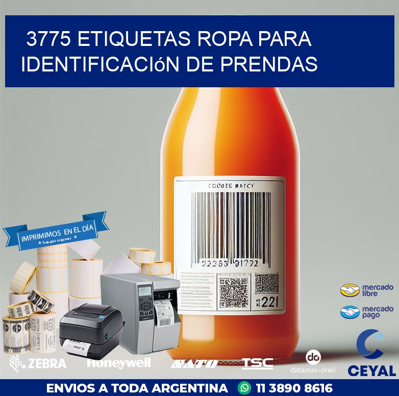 3775 Etiquetas ropa para identificación de prendas