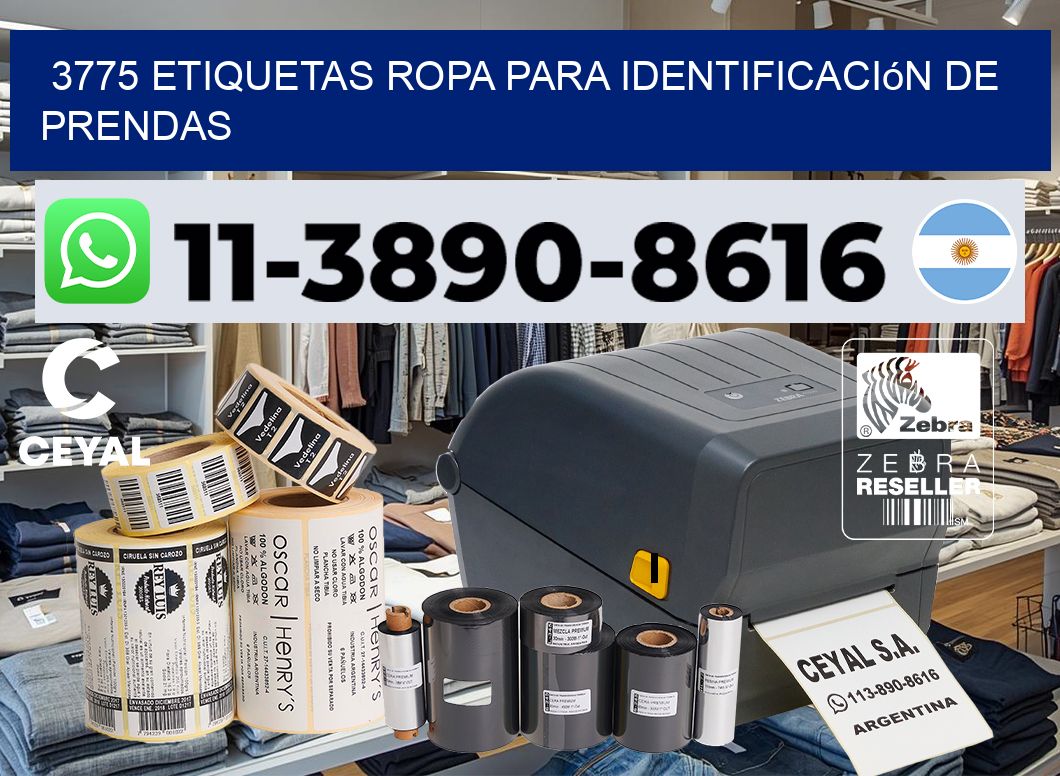 3775 Etiquetas ropa para identificación de prendas