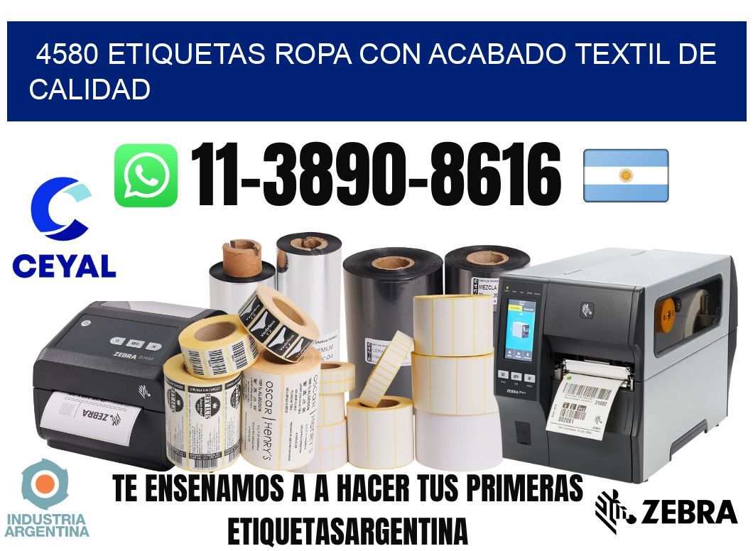 4580 Etiquetas ropa con acabado textil de calidad