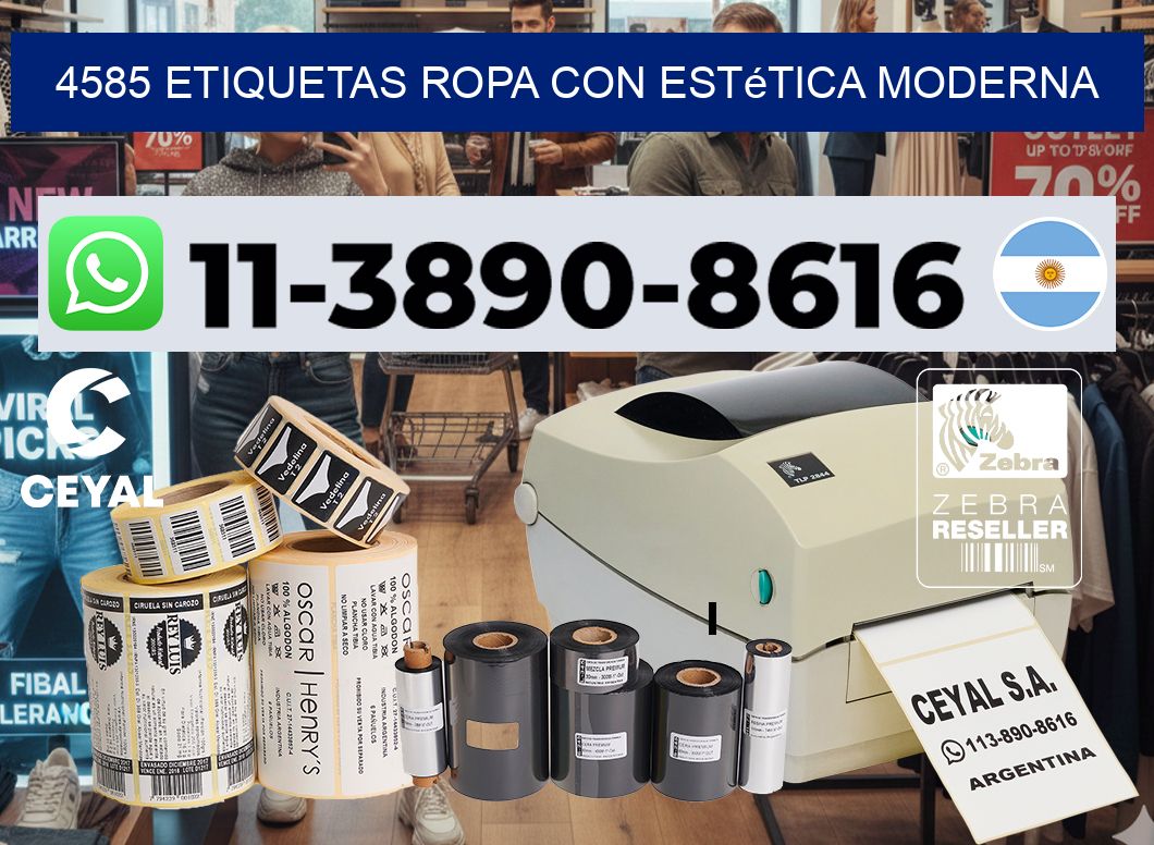 4585 Etiquetas ropa con estética moderna
