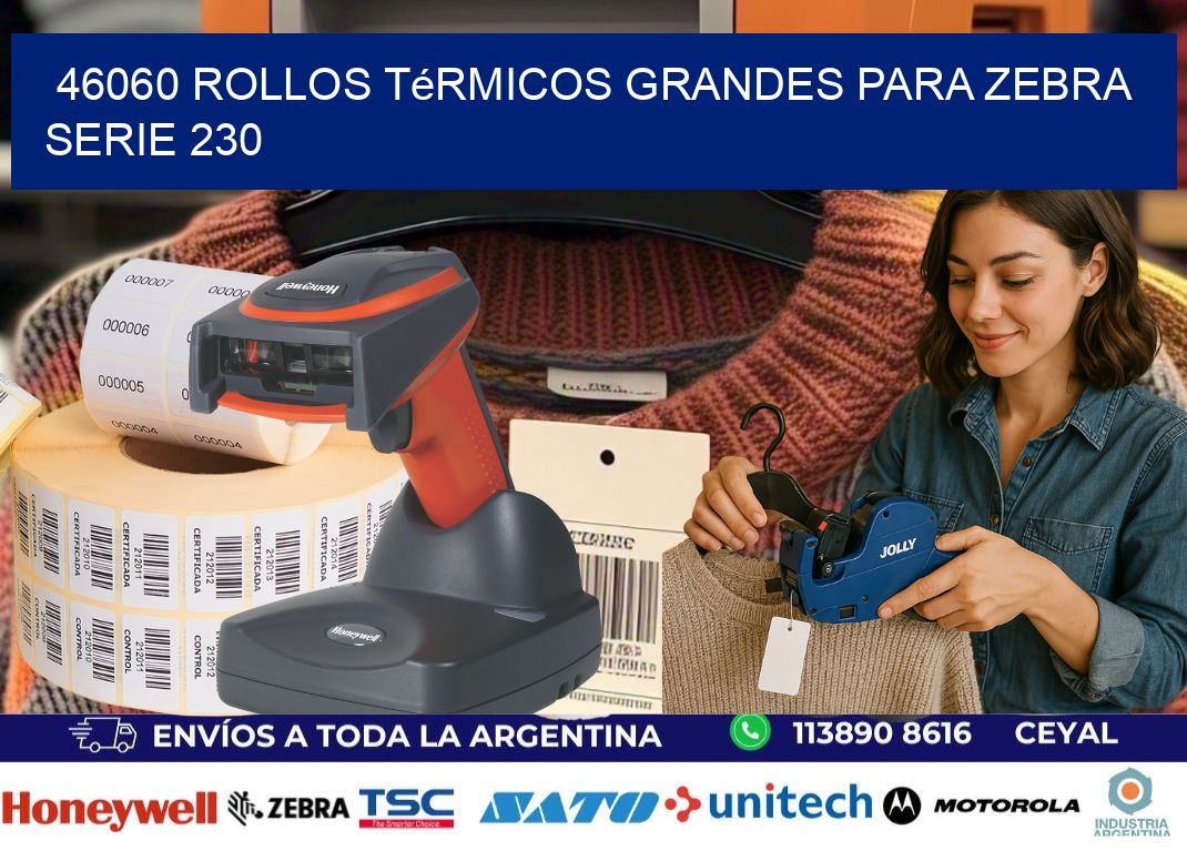 46060 rollos térmicos grandes para zebra serie 230