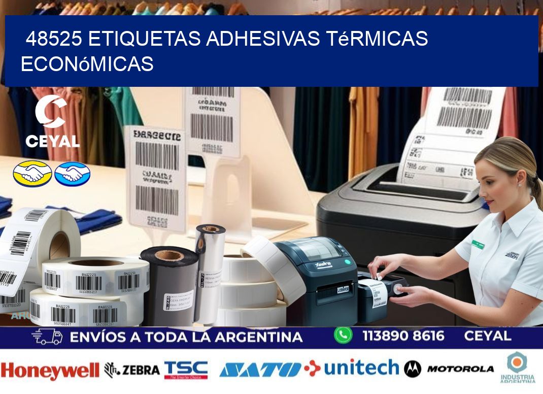 48525 etiquetas adhesivas térmicas económicas
