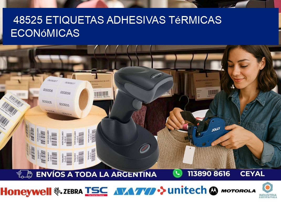48525 etiquetas adhesivas térmicas económicas