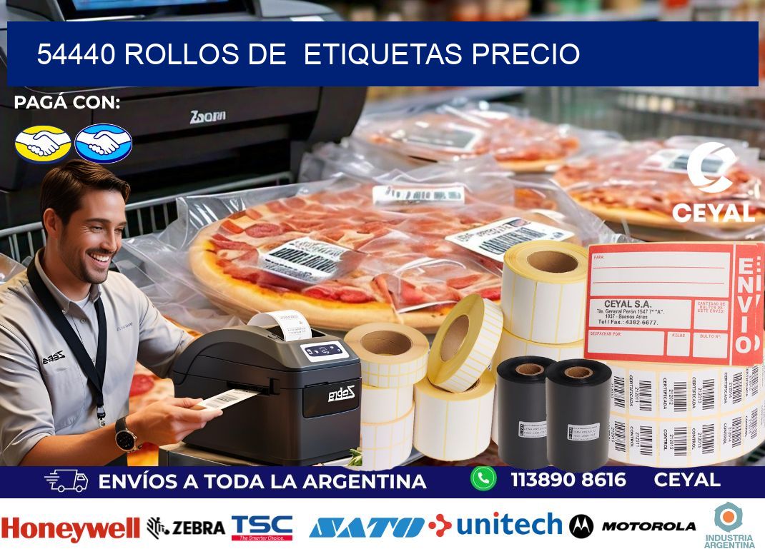 54440 rollos de  etiquetas precio