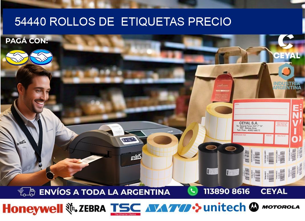 54440 rollos de  etiquetas precio