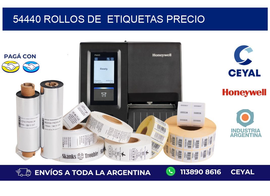 54440 rollos de  etiquetas precio
