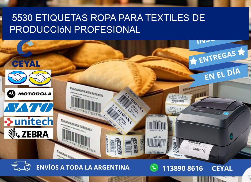 5530 Etiquetas ropa para textiles de producción profesional