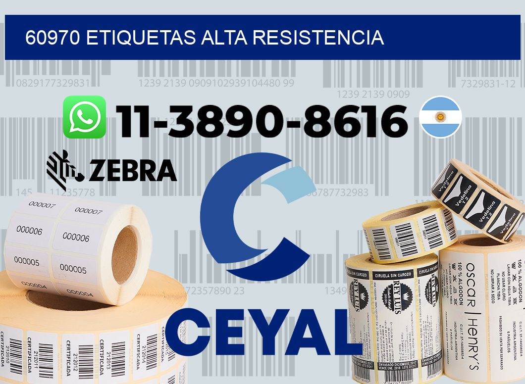 60970 etiquetas alta resistencia