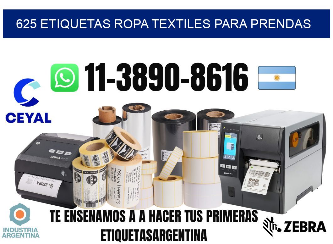 625 Etiquetas ropa textiles para prendas