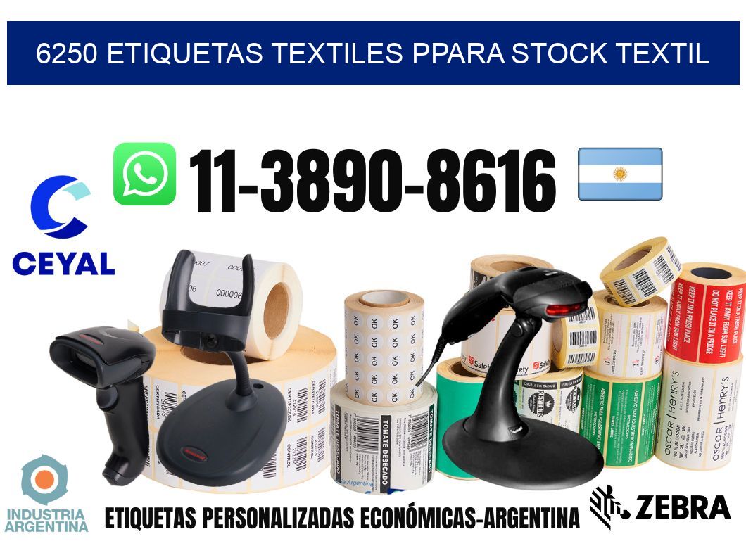 6250 Etiquetas textiles ppara stock textil