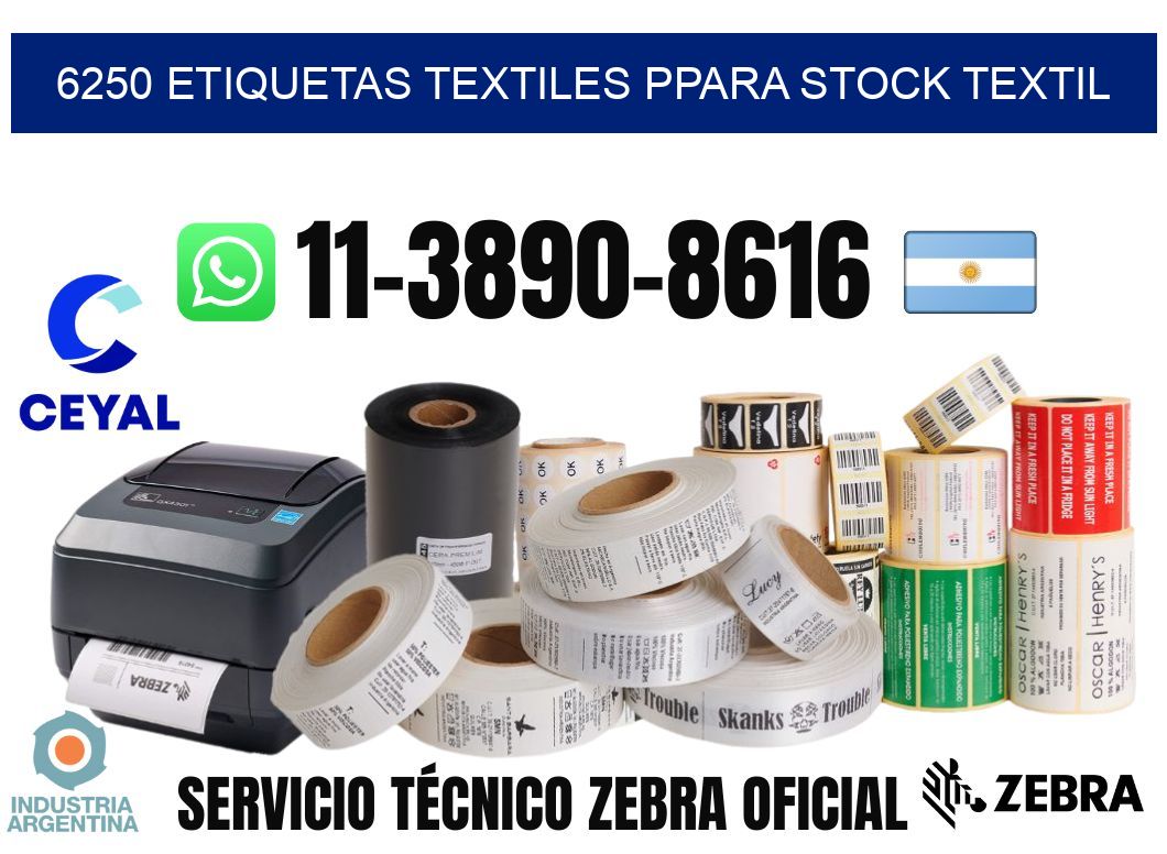 6250 Etiquetas textiles ppara stock textil