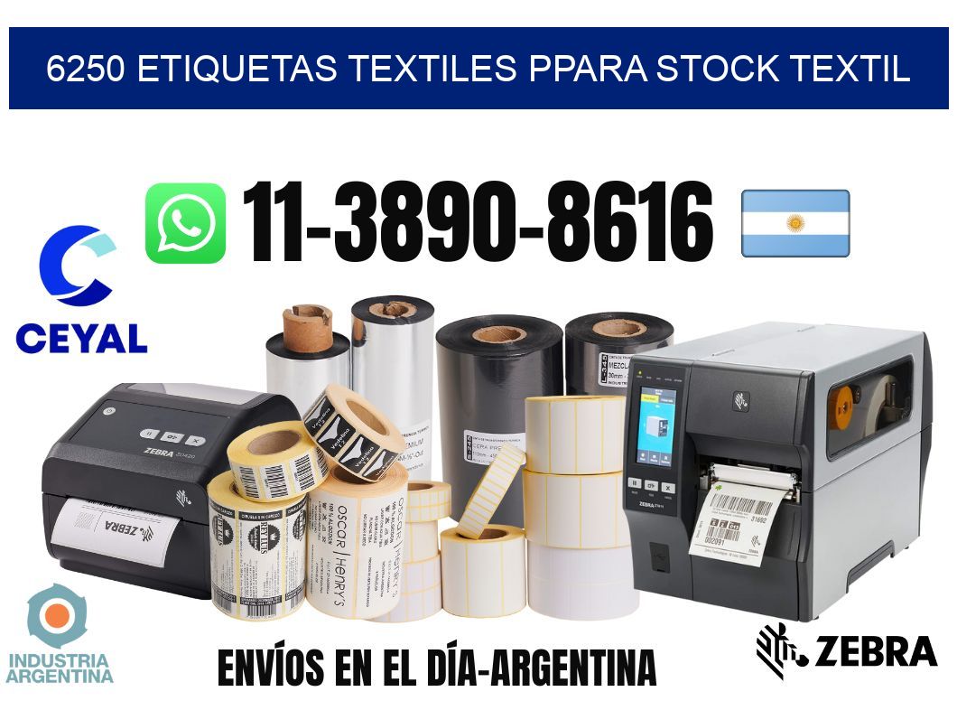6250 Etiquetas textiles ppara stock textil