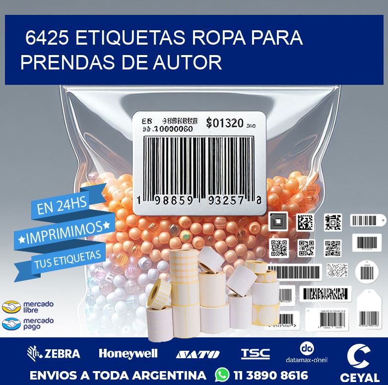 6425 Etiquetas ropa para prendas de autor