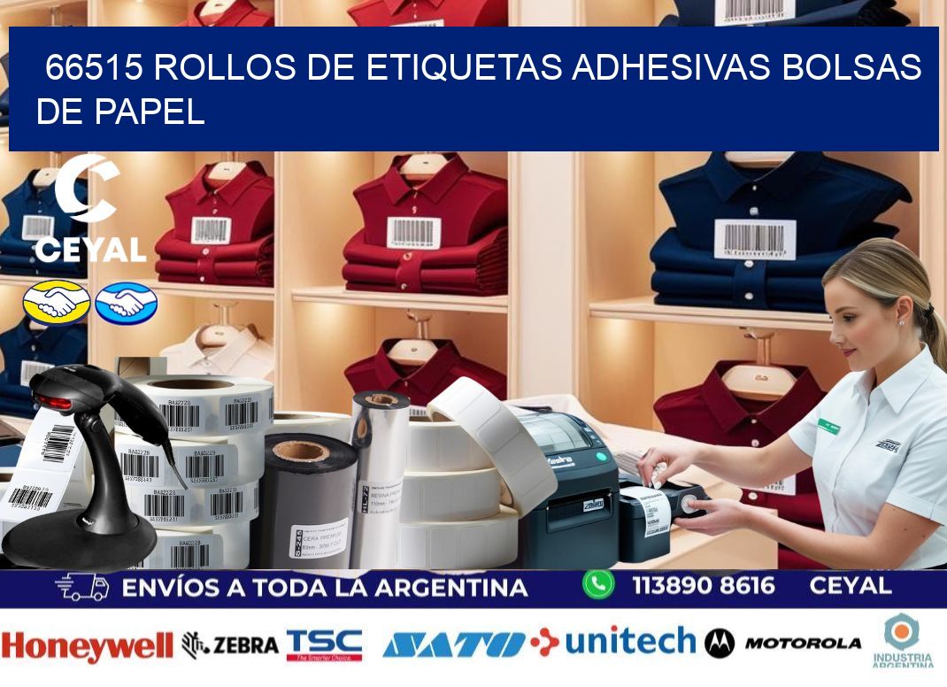 66515 rollos de etiquetas adhesivas bolsas de papel