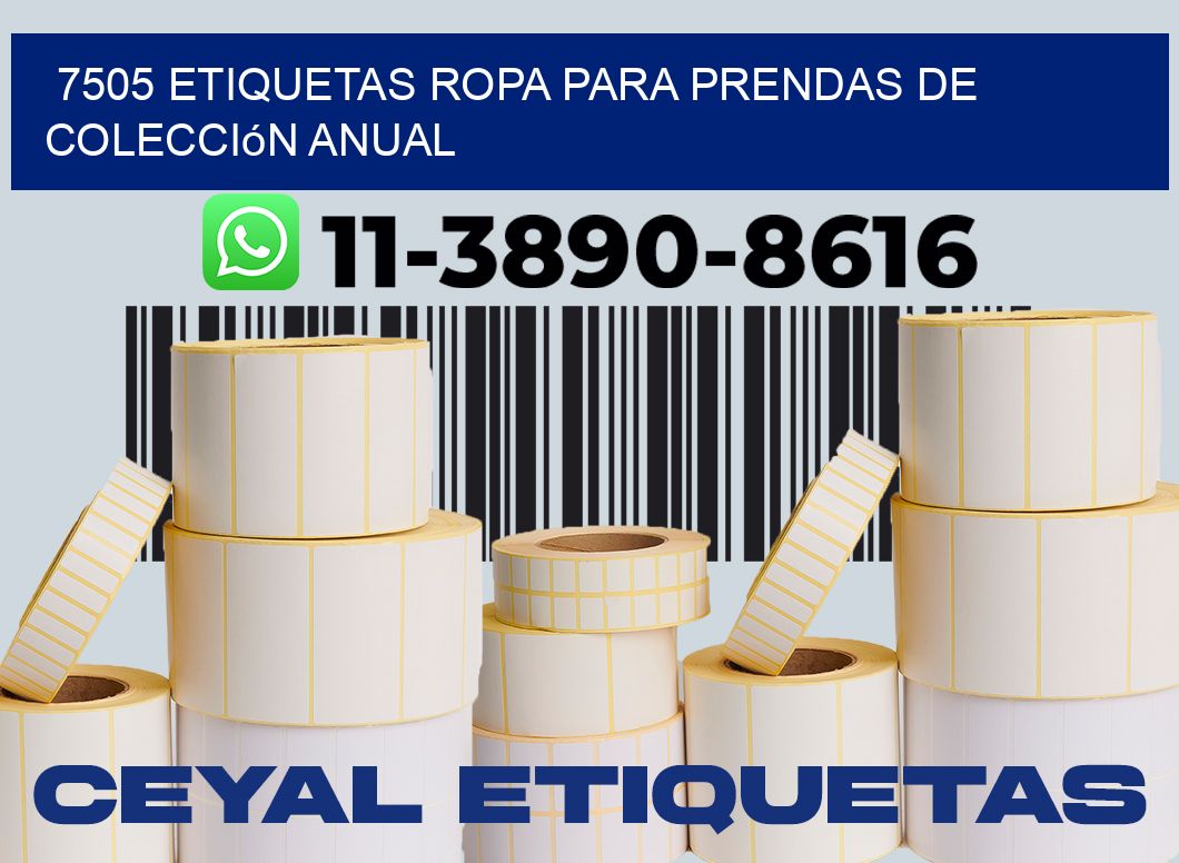 7505 Etiquetas ropa para prendas de colección anual