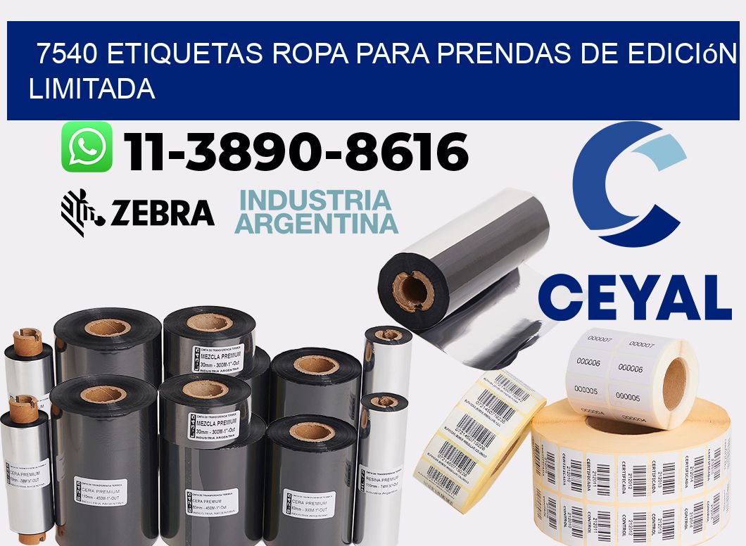 7540 Etiquetas ropa para prendas de edición limitada
