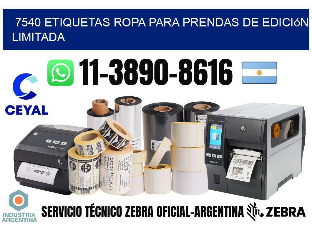 7540 Etiquetas ropa para prendas de edición limitada