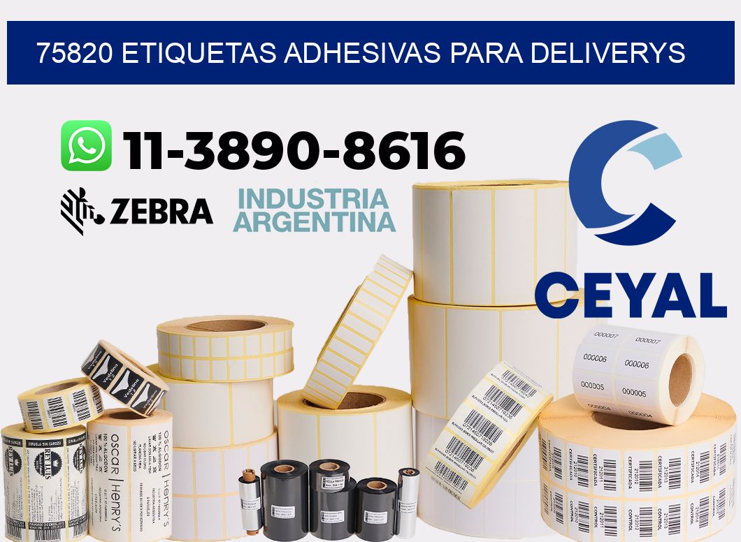 75820 etiquetas adhesivas para deliverys