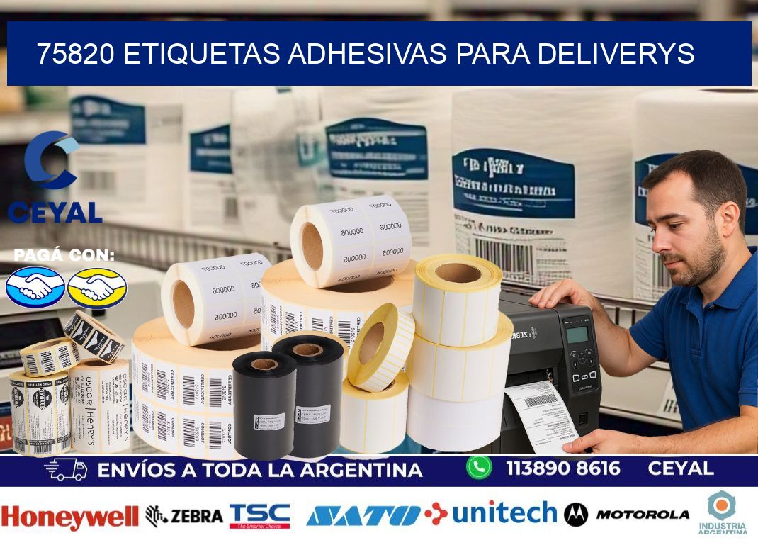 75820 etiquetas adhesivas para deliverys
