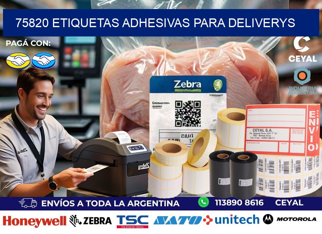 75820 etiquetas adhesivas para deliverys