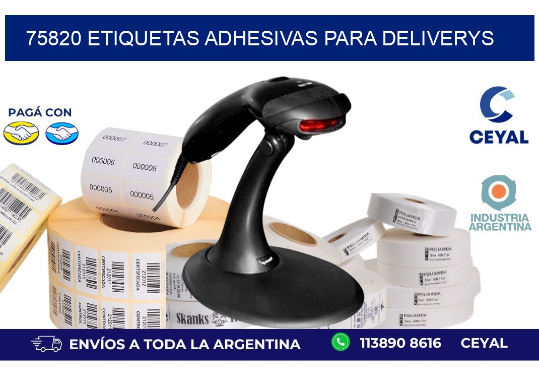 75820 etiquetas adhesivas para deliverys